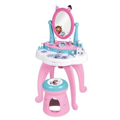 Imagen de Smoby Gabby y la Casa M�gica Tocador infantil 2 en 1 Taburete incluido 12 accesorios Espejo regulable