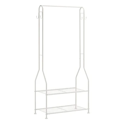 Imagen de Amazon Basics Armario con dos estantes inferiores, blanco, 75 x 36.5 150 cm (L W H)