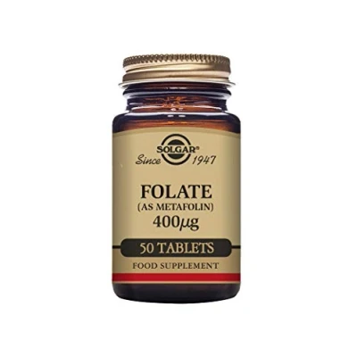 Imagen de Solgar Folato (como Metafolin) 400 µg Comprimidos, Multicolor, 50 tabletas