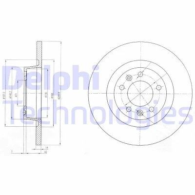 Imagen de DELPHI BG4085 Disco de freno 290 14 5 macizo aceitado sin procesar cojinete rueda, anillo sensor ABS FIAT: Scudo II Furgón,