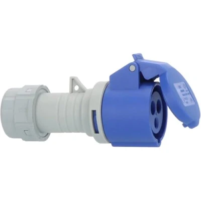Imagen de Brennenstuhl 1081020020 Acoplamiento CEE 230 V/16 A (para Uso en Exteriores, IP44, tecnología de conexión atornillable, 3 Pines), Azul, Gris
