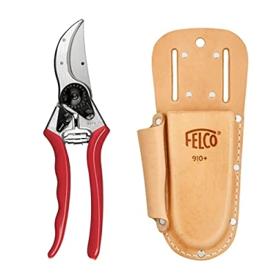 Imagen de Juego de tijeras podar Felco modelo 2 y funda PLUS auténticas, podadoras con bolsa cuero