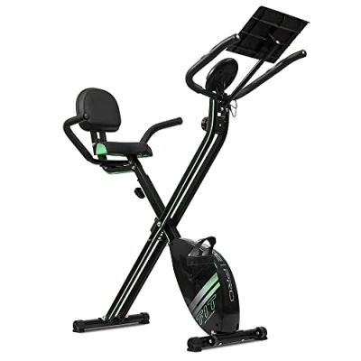Imagen de Cecotec Bicicleta Estática Plegable con Volante de Inercia 2,5 Kg X Bike Pro. Sistema Silence Fit, Respaldo, Manillar y Sillín Regulable, Pulsómetro, Pantalla LCD, Ruedas, Peso máximo 100