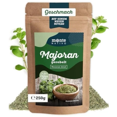 Imagen de Mejorana gerebelt Monte Nativo (250 g) seca suave y aromática ideal para cocinar condimentar hierbas especias de