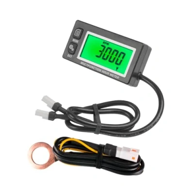 Imagen de Runleader RL HM028A Tacómetro inductivo a prueba de agua con cronómetro Termómetro Pantalla retroiluminada para todos los motores gasolina ATV Utv Dirtbike Motobike Motocycle Fuerabordas Moto
