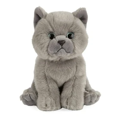 Imagen de Living Nature AN447 peluche de gato corto para mascotas, gris, color desconocido (Keycraft AN447) , color/modelo surtido