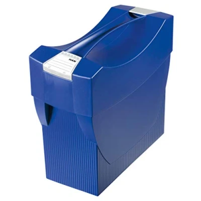 Imagen de Han Swing Plus Caja para carpetas colgantes (con compartimentos integrados bolígrafos, 397 x 347 154 mm), color azul