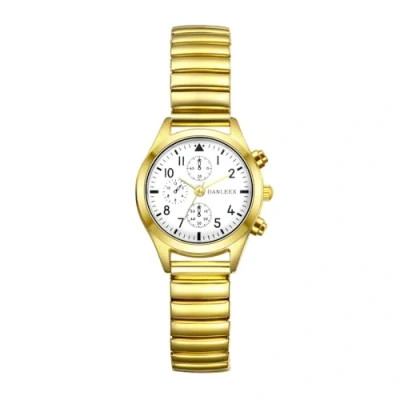 Imagen de JewelryWe Reloj Elástico Oro Pareja: de Cuarzo Analógico Redondo para Mujer Correa Elástica Acero Inoxidable Esfera Decorativa Tres Ojos Ocio Deporte Negocios Regalo