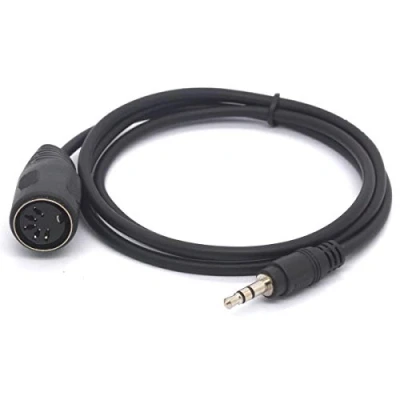 Imagen de Tomost Cable MIDI DIN de 3,5 mm 5 pines, conector hembra pines a estéreo TRS macho para teclado IK multimedia (1 metro)