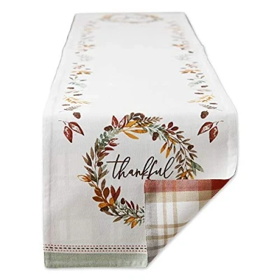 Imagen de DII Colección Thankful Autumn Decoración de Mesa otoño, Algodón, Fall&#039;s Bounty, Estándar, Reversible Table Runner, 14x72