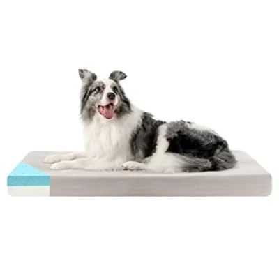 Imagen de ZENAPOKI Cama Perro Ortopédica M Cojines para Perros Espuma con Memoria Manta Removible Resistente al Agua Lavable en Lavadora, 80x50x9cm