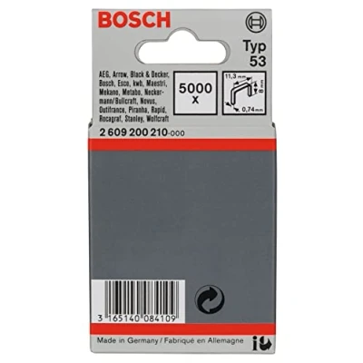 Imagen de Bosch 2 609 200 210 Grapa de alambre fino tipo 53 11,4 x 0,74 8 mm (pack 5000)