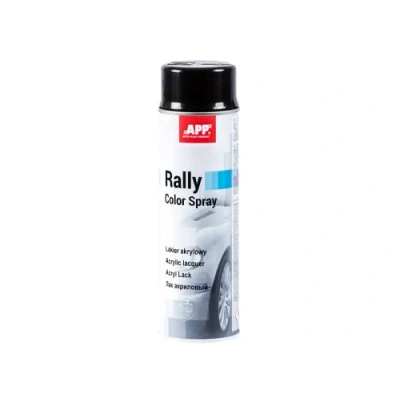 Imagen de APP Rally Color Spray Pintura Acrilica en Negro Brillo para Metal, Plastico, Madera, Coche Barniz Acrilico Aerosol Brillante 500 ml