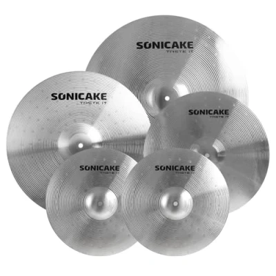 Imagen de SONICAKE Juego de platillos 14&quot; HiHat+16&quot; Crash+18&quot; Crash+20&quot; Ride Cymbal Set Aleación 5 piezas