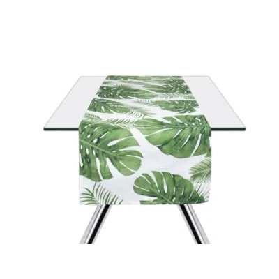 Imagen de Excelsa Foliage Camino de Mesa, Algodón, Verde, 45 x 140 cm