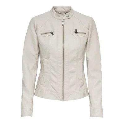 Imagen de ONLY Bandit Biker OTW Chaqueta de cuero sintético, Mujer, Talla: 40, Moonstruck