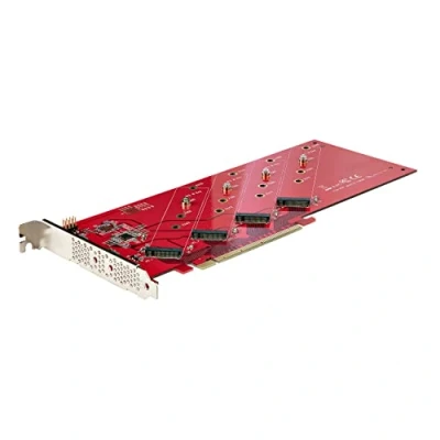 Imagen de StarTech.com Tarjeta PCIE Adaptadora de 4X M.2, x16 a 4 NVMe o SSDs M.2 AHCI, PCI Express 4.0, 7,8Gbps por Unidad, Requiere Bifurcación, Compatible con Windows y Linux (QUAD M2 CARD 8)