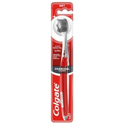 Imagen de COLGATE Max White Ultra Carbón Cepillo de Dientes Suave, 1 Ud, Brillantes y Sanos, Elimina las Manchas, Limpieza Completa Interdental Encías, Boca Sana, Envase Reciclable