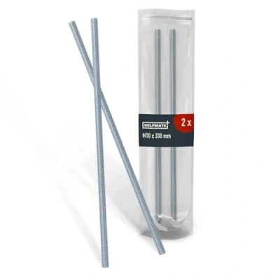 Imagen de HELPMATE varilla roscada M10 x 330 mm de acero inoxidable A2 2 piezas métrica completa Tornillo DIN 976 plata