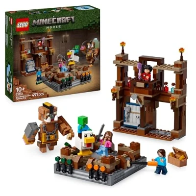 Imagen de LEGO Minecraft El Ring de Combate la Mansión del Bosque, Juguete Interactivo Basado en Película para Niños y Gamers 10+ Años, Minifiguras Bebé Zombi, Steve, Garret Henry 21272