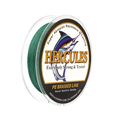 Imagen de HERCULES Sedal Trenzado de 4 Hilos, 100 2000 m, 6 LB, Súper Suave, Polietileno, Multifilamento Hilo Pescar en el mar y Agua