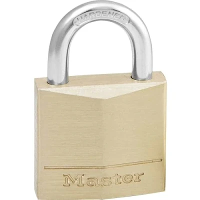 Imagen de Master Lock 130EURD Candado de Ancho con Cuerpo Latón Macizo, Dorado, 4.9 x 3 1.2 cm