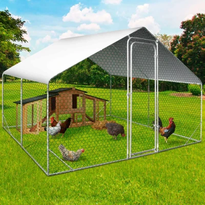 Imagen de IDMarket Recinto gallinero, 9 m², Parque alambrado, 3 x m, Acero galvanizado