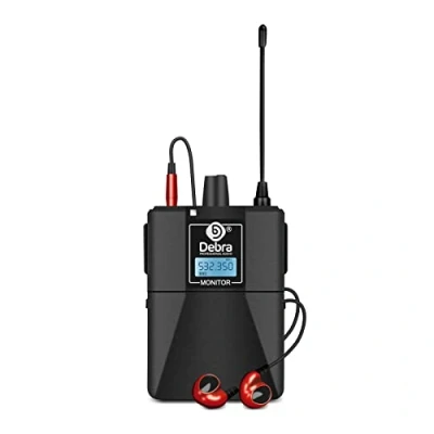 Imagen de D Debra Audio Pro ER 102 UHF Sistema de Monitor intraauricular inalámbrico un Solo Canal con transmisor y Receptor para Escenario, Estudio grabación, músicos (Sólo 1 Bodypack)