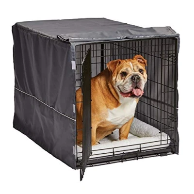 Imagen de New World Pet Products modelo BCVR 36GY funda para jaula de perro, privacidad jaulas MidWest, apta lavadora y secadora, diseño en color gris claro