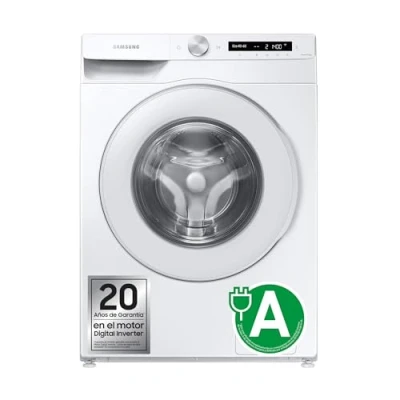 Imagen de Lavadora carga frontal Samsung WW12T504DTW/S3, 12 kg, 1400 rpm, EcoBubble™, Inteligencia Artificial, WiFi, Blanco