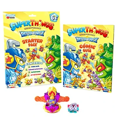 Imagen de Figura Magicbox Starter Pack, 3 cm, 1 Comic Guía, Superthings y Vehículo Rescue Jet, Multicolor