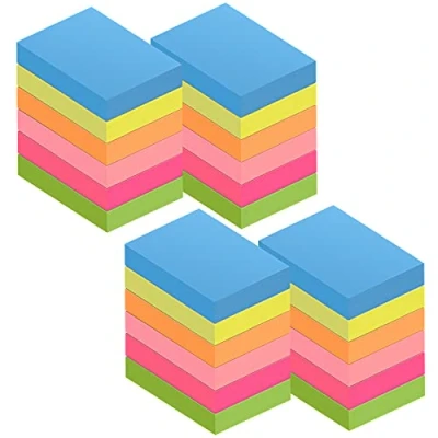Imagen de ZCZN notas Adhesivas,Pack de 24 Bloc 38 * 51mm,100 Hojas por Bloc,Total 2400PCS, 6 Colores