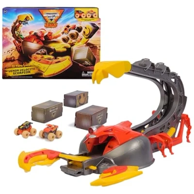 Imagen de Monster Jam Escenario EL Toro Loco Venom Velocity Scorpion+ Mini JAMS Y MAX D DE Metal Escala 1:87 6069752 Truck Coches para Niños Juegos Infantiles Juguetes 3 años+