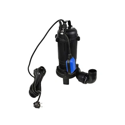 Imagen de Bomba de Aguas Sucias Sumergible con Trituradora y Flotador, Cuerpo en Hierro Fundido Inmersión para Residuales WQD 750W, 20 000L/h, Altura Impulsiòn máx. 8m