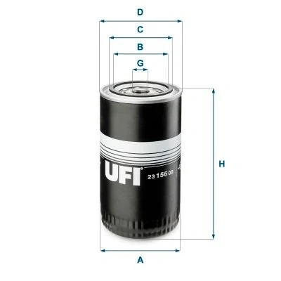 Imagen de UFI 23.156.00 Filtro de aceite 3/4 16 UNF con válvula bloqueo retorno enroscable VOLKSWAGEN: LT 28 35 I Furgón, NISSAN: ATLEON