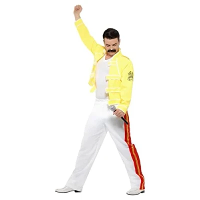 Imagen de Smiffys Disfraz de Freddie Mercury Queen color amarillo con chaqueta y pantalón