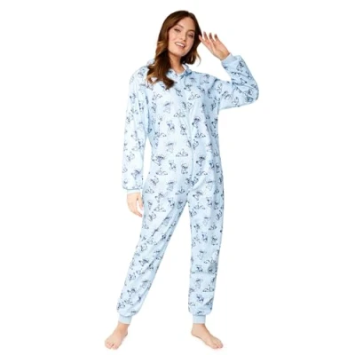 Imagen de Disney Pijamas de Tipo Mono para Mujer, Pijama Entero Mujer Stitch, Una Pieza Lilo y Tallas S XL (Azul L)