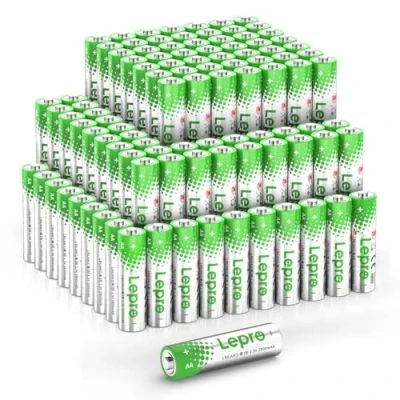 Imagen de Lepro Pilas Alcalinas AA, Pack de 100 1,5 voltios 2800mAh LR03 MN2400, Energía Larga Duración, Anti Fuga, Ideal para Dispositivos Uso Diario