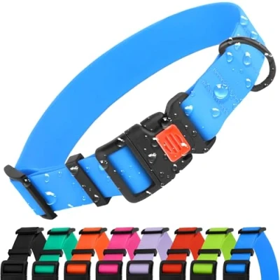 Imagen de CollarDirect Collar Perro Ajustable Impermeable con Hebilla Fácil de Abrochar Perros Nailon Resistente para Pequeños Medianos Grandes y Cachorros (Neck Fit 18&quot; 26&quot;, Blue)