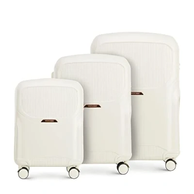 Imagen de WITTCHEN Lady 2 Line Maletas de Viaje Juego 3 (S+M+L) Elegantes Policarbonato rígido Cerradura combinación TSA 4 Ruedas Mango telescópico Crema