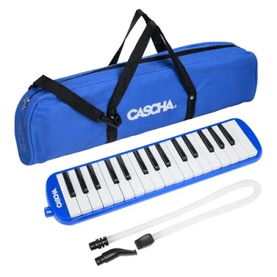 Imagen de CASCHA Melódica con estuche y boquilla, Instrumento para niños principiantes, Azul