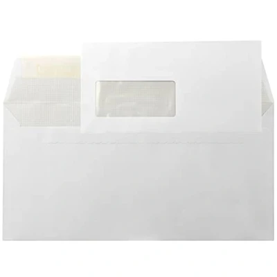 Imagen de Liderpapel Sobre N.6 Blanco Americano Ventana Izquierda 115X225 Tira De Silicona Open Sistema Caja 500 Unidad