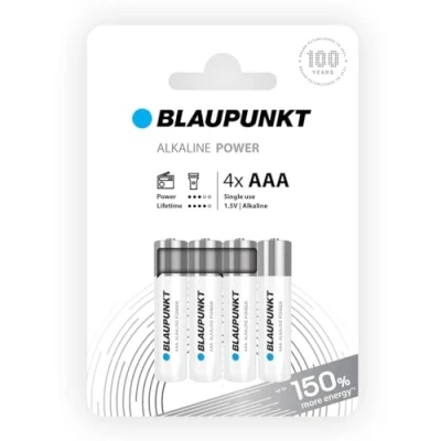 Imagen de BLAUPUNKT AAA Pilas alcalinas, Paquete de 4, lo Mejor para Relojes Pared, mandos a Distancia TV, LR03BPO/4CP