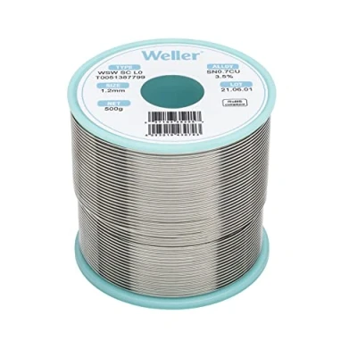 Imagen de Weller WSW SC L0 (T0051387799) Alambre De Soldadura Sin Plomo Ø 1,2mm, Aleación SN0,7CU3,5 Contenido Fundente 3.5%, 500g