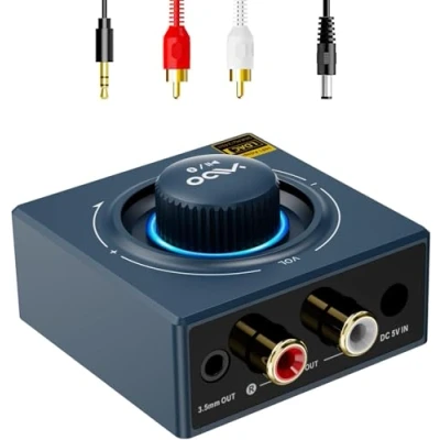 Imagen de YMOO B06T3+ LDAC Receptor Bluetooth 5.2 HiFi, Aptx SBC AAC Adaptador de Audio con Control Volumen, Salidas AUX 3,5mm Jack/RCA, para Altavoz/Estéreo/Amplificador Teléfono/PC