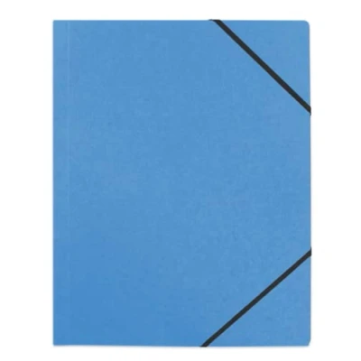 Imagen de Lote de 50 camisas 3 solapas neutra A4 con funda elástica reciclada azul