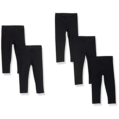 Imagen de Amazon Essentials Leggings Niña, Pack de 5, Negro, 6 7 años