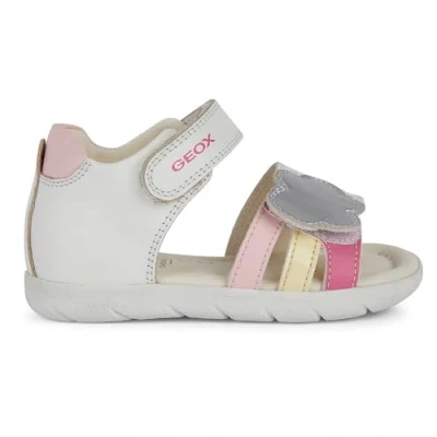Imagen de Geox B Sandal Alul Girl A, Sandalia Bebé Niñas, White Multicolor, 24 EU