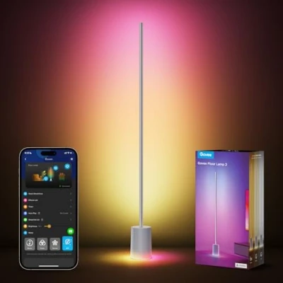 Imagen de Govee RGBIC Lampara de Pie, Luces LED Compatible con Alexa y Matter, 152cm Luce Regulable 1725lm Control Remoto APP, Sinc Musica, 82 Modos Escena, Salon, Dormitorio Cama, Gris