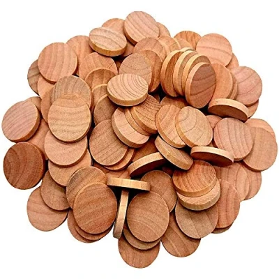 Imagen de Limeow bricolaje círculos de madera redondos Discos Rebanada Rodajas Maderas natural 50 piezas para manualidades boda Navidad